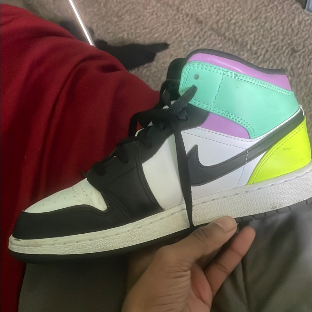Jordan Women's Sneakers - Black, White, Mint, Purple, Yellow